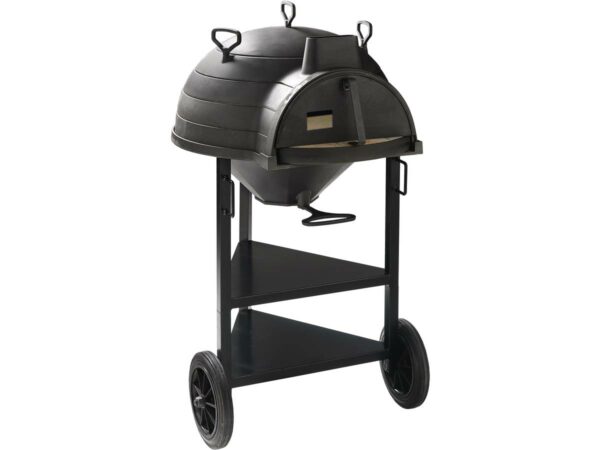 Four à Bois sur Pied "Lo Goustaou" Noir 70x45x130 cm + Accessoires – Design Contemporain, Made in France