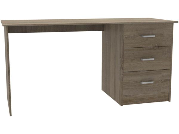 Bureau "Laury" en Chêne - 121 x 55 x 74 cm avec 3 tiroirs