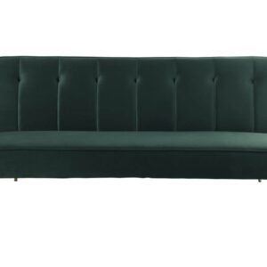 Canapé Clic Clac Velours "James" 3 Places Vert Foncé - Convertible, Design Épuré