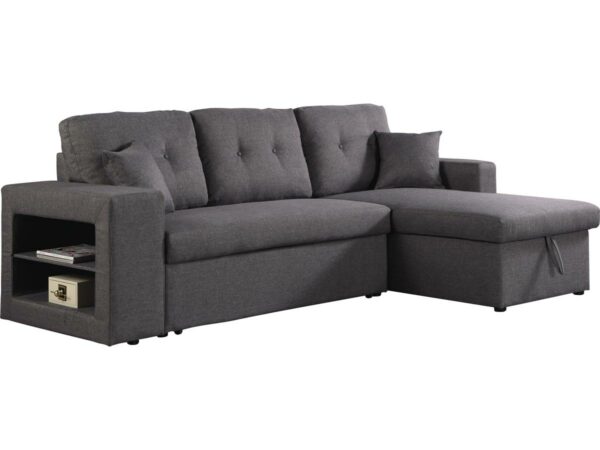 Canapé d'angle convertible/réversible "Axel" - 3 places - Gris