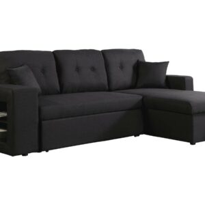 Canapé d'angle convertible/réversible "Axel" - 3 places - Noir