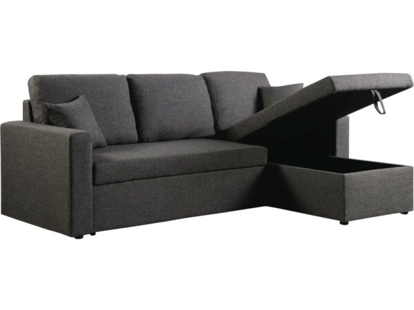 Canapé d'angle convertible/ réversible avec coffre "Alain" - 3 places - Gris