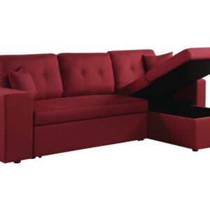 Canapé d'angle convertible/réversible "Axel" - 3 places - Rouge