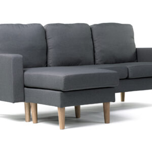 Canapé d'angle réversible en tissu "Gabby" - 3 places - Gris pour un salon scandinave moderne