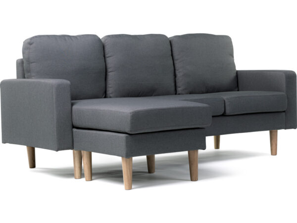 Canapé d'angle réversible en tissu "Gabby" - 3 places - Gris pour un salon scandinave moderne