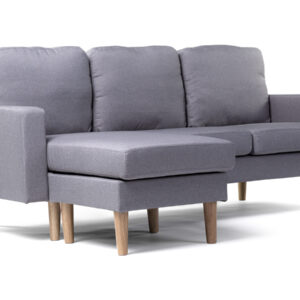 Canapé d'angle réversible en tissu "Gabby" - 3 places - Gris Clair