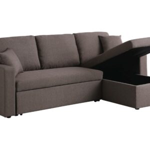 Canapé d'Angle Convertible Réversible "Alain" en Lin Taupe – Confort et Praticité pour Votre Salon