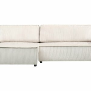 Canapé d'angle convertible et réversible en velours côtelé "Montaigne" – 3 places, Beige, Pratique et Élégant