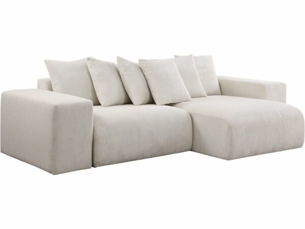 Canapé d'angle en velours côtelé "Rivoli" Beige - Confort et Élégance pour votre Salon