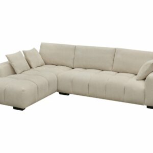 Canapé d'angle tissu "Monceau" 3 places Beige - Style Moderne et Confort optimal