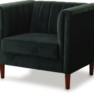Fauteuil en velours "Ellison" Vert Foncé – 97x76x82 cm, 1 Place – Élégance et Solidité