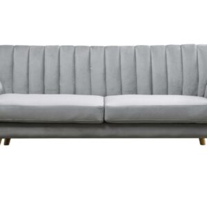 Canapé Scandinave Fixe en Velours "Jarvis" - 3 Places - Gris | Confort & Élégance