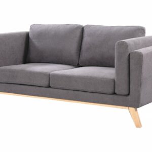 Canapé fixe en tissu "Elizabeth" 3 places Gris foncé - Design moderne et confortable