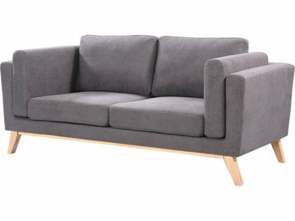Canapé fixe en tissu "Elizabeth" 3 places Gris foncé - Design moderne et confortable