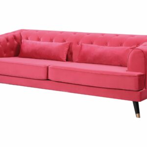 Canapé fixe en velours "Gloria" 3 places Rouge - Design Moderne et Confort Premium