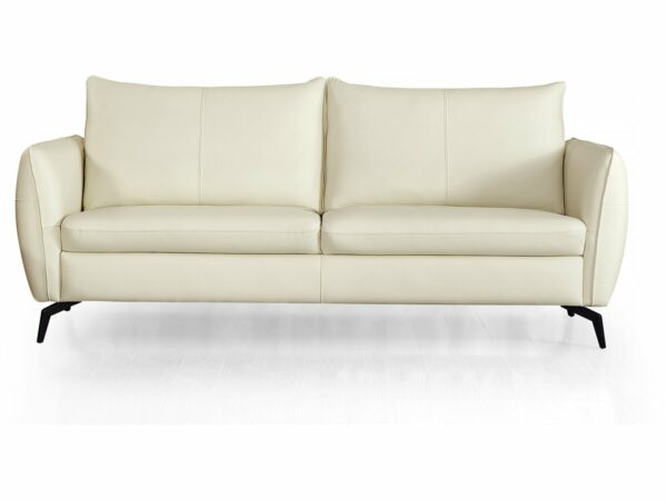 Canapé Droit en Cuir Reconstitué "Emy" 3 Places Beige – Élégance et Confort pour votre Salon