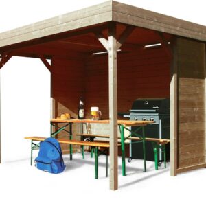 Kiosque en bois "Regensburg" 6 m² – Structure robuste 19 mm pour aménagement extérieur