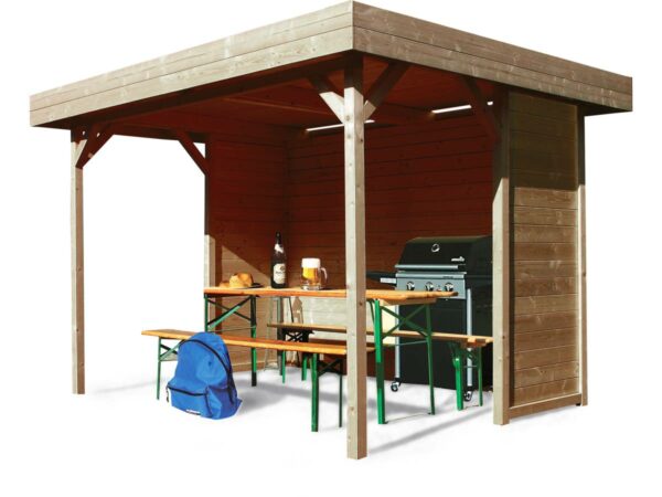 Kiosque en bois "Regensburg" 6 m² – Structure robuste 19 mm pour aménagement extérieur