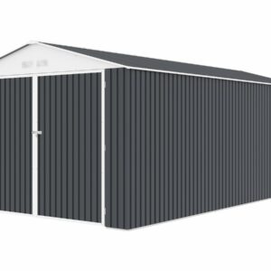 Garage en métal "Houston" 18,56m² Anthracite – Résistant aux intempéries, Facile à Installer