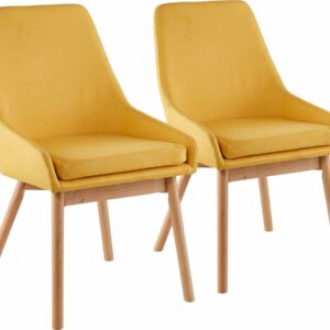 Lot de 2 Chaises "Tamiko" Jaune – Design Confortable et Élégant pour Salon, Salle à Manger ou Chambre