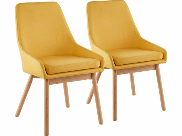 Lot de 2 Chaises "Tamiko" Jaune – Design Confortable et Élégant pour Salon, Salle à Manger ou Chambre