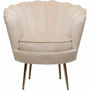 Fauteuil en Velours "Floria" Beige – Design Élégant, Confort Optimal, Dimensions 70x73x76 cm