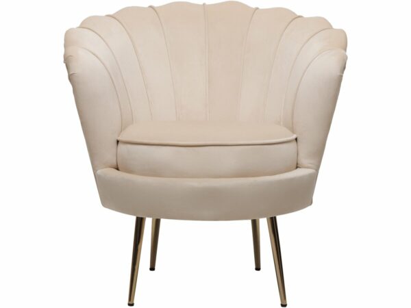 Fauteuil en Velours "Floria" Beige – Design Élégant, Confort Optimal, Dimensions 70x73x76 cm