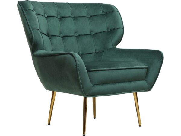 Fauteuil en Velours "Austin" Vert 79x71x79.5 cm – Confort et Élégance pour Votre Intérieur