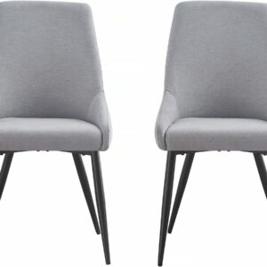 Lot de 2 Chaises en Tissu "Lyne" Gris - Confort et Style Design Contemporain