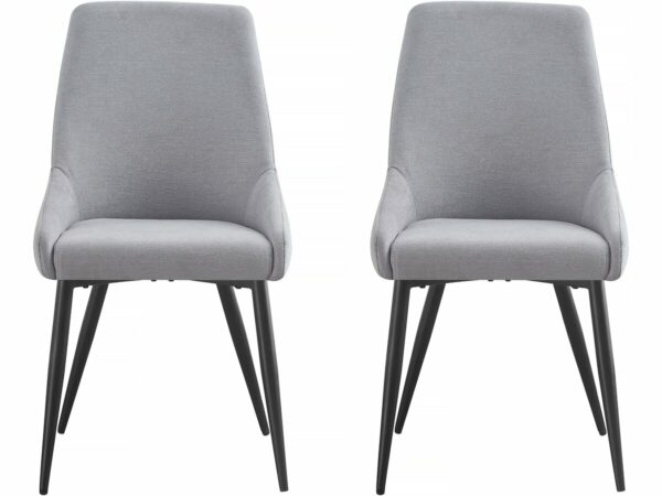 Lot de 2 Chaises en Tissu "Lyne" Gris - Confort et Style Design Contemporain