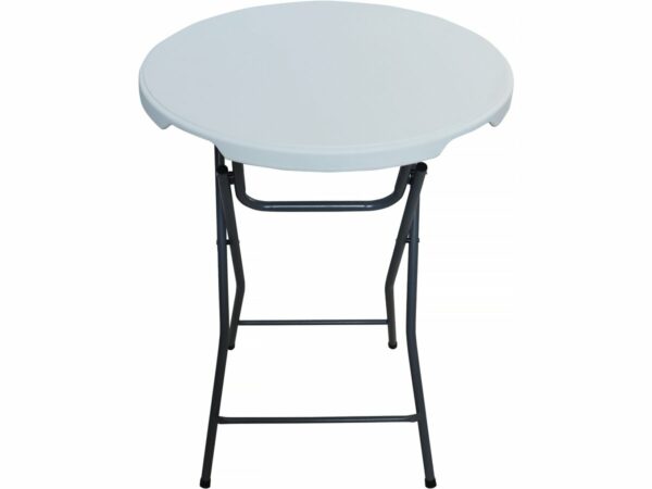 Table haute pliante en plastique blanche Ø 80 cm "Lili" – idéale pour terrasse, cuisine ou événements