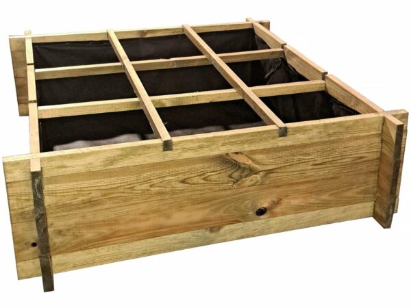 Carré Potager en Bois "Iris" 90x90x28 cm - Organisation et Cultures Faciles