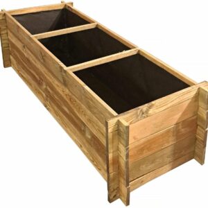 Carré Potager en Bois "Dhalia" - 140x60x41 cm, Idéal pour Jardin Urbain et Balcon