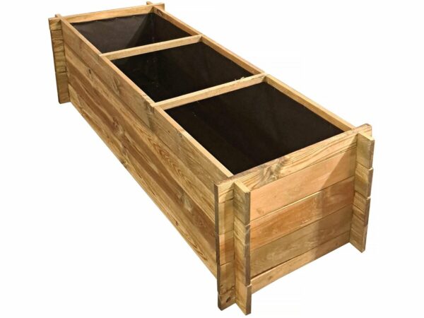 Carré Potager en Bois "Dhalia" - 140x60x41 cm, Idéal pour Jardin Urbain et Balcon