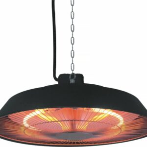Chauffage électrique suspendu 1500W noir pour extérieur – Chauffage infrarouge moderne et puissant