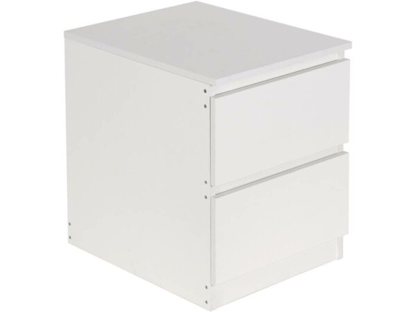 Chevet "Tammy" 2 tiroirs - Blanc, Élégant et pratique pour votre chambre