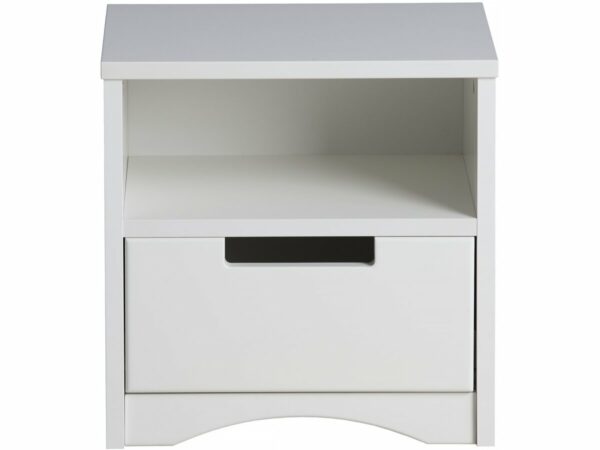 Table de Chevet Enfant "Classic" - Naturel et Blanc - 40,5 x 39,5 x 30,5 cm, Bois