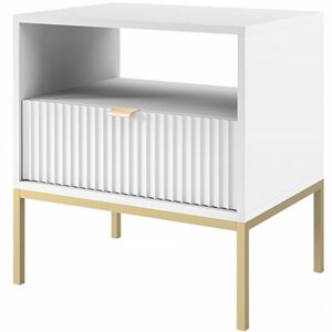 Table de Chevet en Bois "Tunis" - Blanche, Élégante et Fonctionnelle
