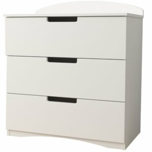 Commode Enfant "Classic" en Bois Blanc – 3 Tiroirs, 80,5x80x41 cm – Idéal Rangement Chambre Enfant