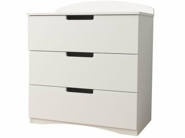 Commode Enfant "Classic" en Bois Blanc – 3 Tiroirs, 80,5x80x41 cm – Idéal Rangement Chambre Enfant