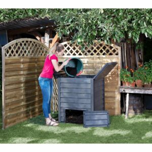Kit Composteur Thermo Wood 400L – Écologique & Design, Imitation Bois