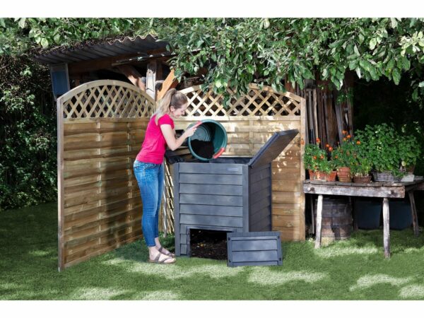 Kit Composteur Thermo Wood 400L – Écologique & Design, Imitation Bois