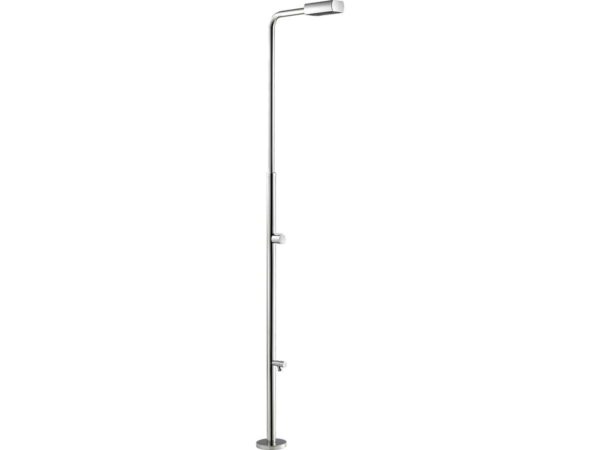 Douche Classique Piscine avec Rince-Pieds "Angel" – 212.8 cm, Acier Inoxydable