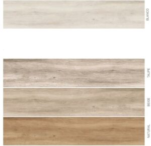 Carrelage imitation bois – Série ATELIER – Plinthe – Dimensions: 8 x 60 cm – BLANCO