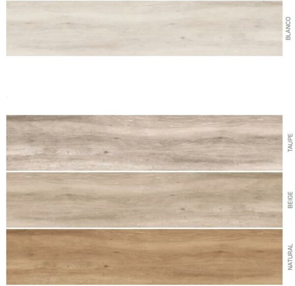 Carrelage imitation bois - Série ATELIER - Plinthe - Dimensions: 8 x 60 cm - BLANCO