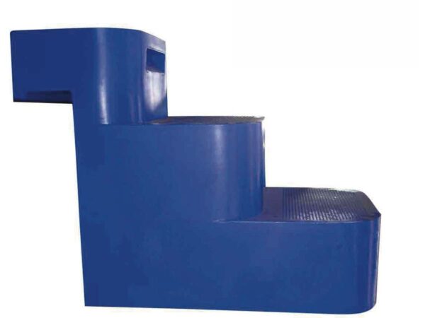 Escalier Sauve-Chien en Plastique 3 Marches Bleues – Idéal pour sortir la piscine – 77x15x58.5 cm