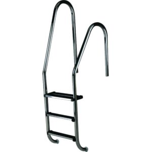 Echelle asymétrique pour piscine en inox – 4 marches avec main courante, sécurisée et antidérapante