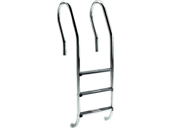 Echelle mixte pour piscine en acier inoxydable - 4 marches avec main courante