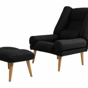 Fauteuil Scandinave "Lila" avec Repose-Pieds - Noir - Design Moderne et Confort Absolu

[Mathieu]: