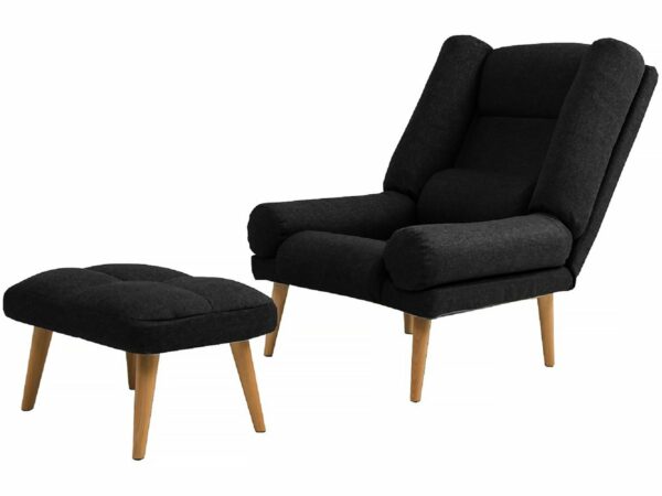 Fauteuil Scandinave "Lila" avec Repose-Pieds - Noir - Design Moderne et Confort Absolu

[Mathieu]: